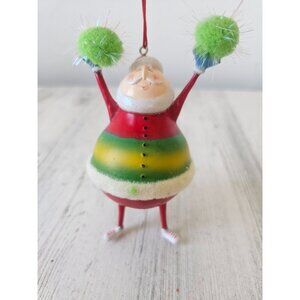 Santa cheerleader ornament pom poms unique Xmas tree